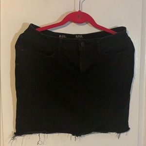 Black cut off mini skirt